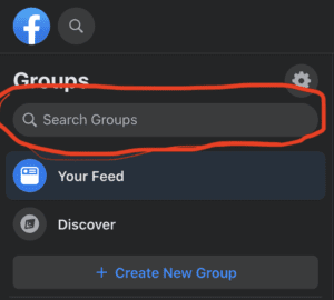 facebook group search bar